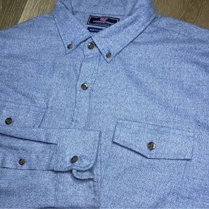 Vineyard Vines Men’s Large Perfomance Blue Long‎ Sleeve Slim Fit Crosby Shirt